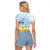 FSM Chuuk Constitution Day Raglan Cropped T Shirt Polynesian Curves Plumeria - Polynesian Pride