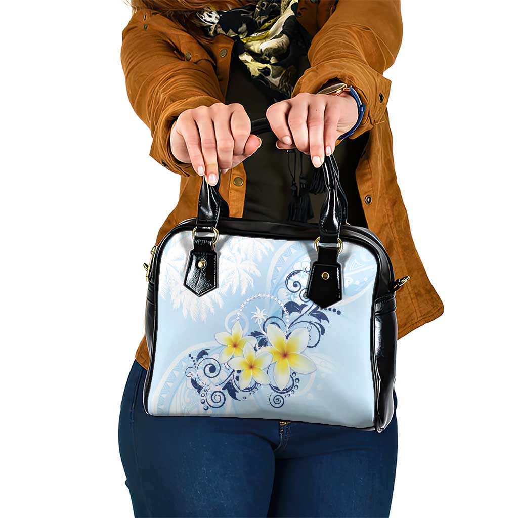 FSM Chuuk Constitution Day Shoulder Handbag Polynesian Curves Plumeria - Polynesian Pride