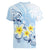 FSM Chuuk Constitution Day Women V-Neck T-Shirt Polynesian Curves Plumeria - Polynesian Pride