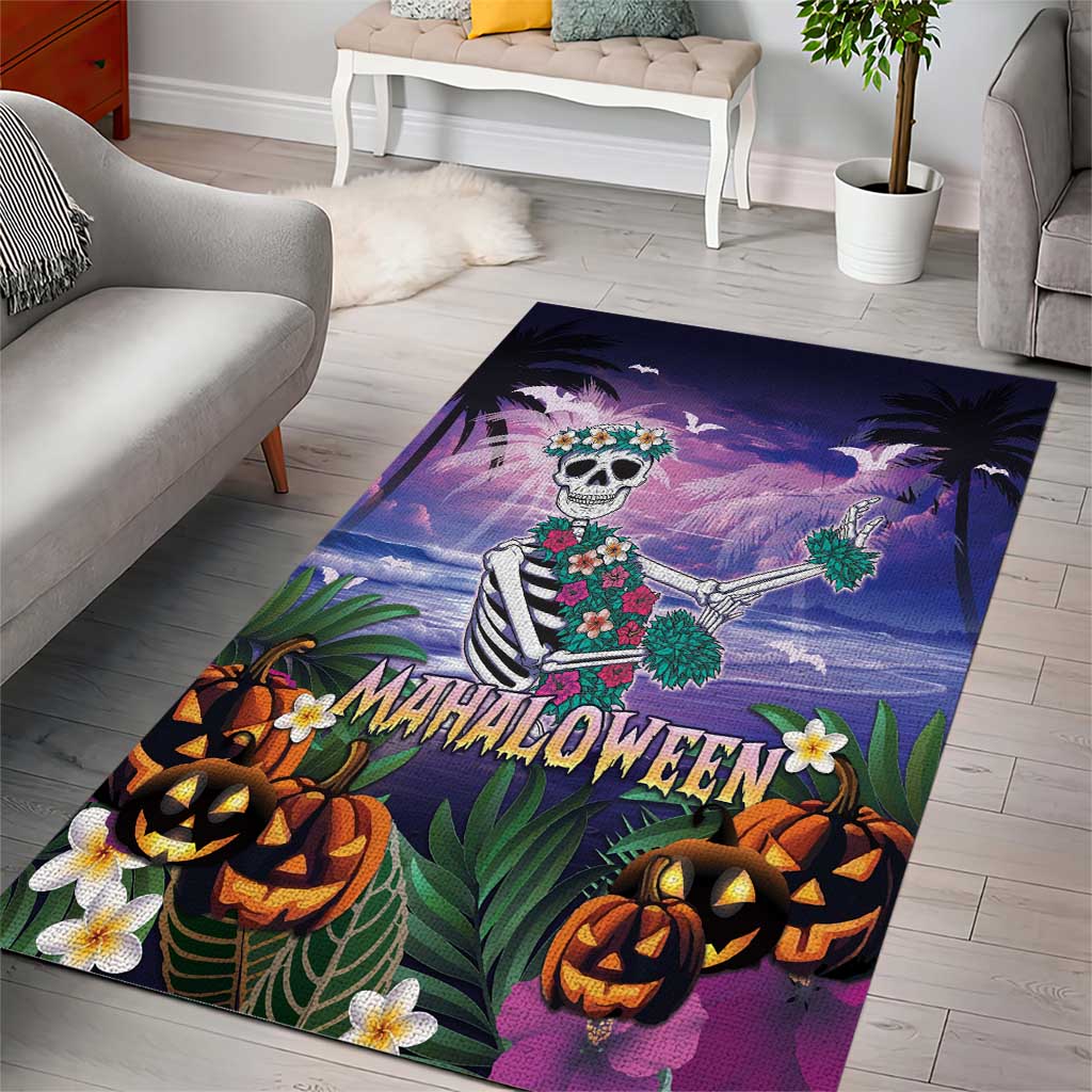 Happy Hulaween Area Rug Mahaloween Skeleton Dancing
