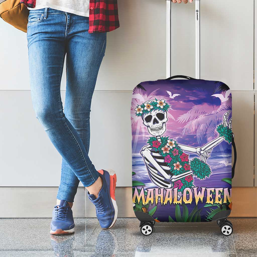 Happy Hulaween Luggage Cover Mahaloween Skeleton Dancing LT05 - Polynesian Pride