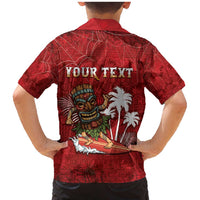 Personalised Aloha Halloween Family Matching Mermaid Dress and Hawaiian Shirt Skeleton Surfing LT05 - Polynesian Pride