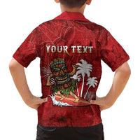 Personalised Aloha Halloween Family Matching Off The Shoulder Long Sleeve Dress and Hawaiian Shirt Skeleton Surfing LT05 - Polynesian Pride