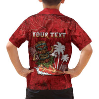 Personalised Aloha Halloween Family Matching Off Shoulder Maxi Dress and Hawaiian Shirt Skeleton Surfing LT05 - Polynesian Pride