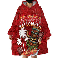 Personalised Aloha Halloween Wearable Blanket Hoodie Skeleton Surfing LT05 - Polynesian Pride