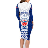 Custom Samoa Rugby Family Matching Long Sleeve Bodycon Dress and Hawaiian Shirt 2023 Pacific Championships Polynesian Pattern LT05 - Polynesian Pride