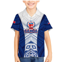 Custom Samoa Rugby Family Matching Mermaid Dress and Hawaiian Shirt 2023 Pacific Championships Polynesian Pattern LT05 Son's Shirt Blue - Polynesian Pride