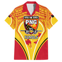 Custom Papua New Guinea Rugby Family Matching Long Sleeve Bodycon Dress and Hawaiian Shirt 2023 Pacific Championships The Kumuls LT05 Dad's Shirt - Short Sleeve Yellow - Polynesian Pride