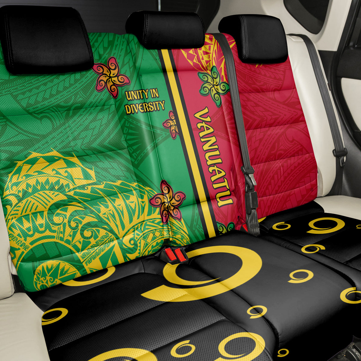 Vanuatu Happy Unity Day Back Car Seat Cover Polynesian Plumeria LT05 - Polynesian Pride