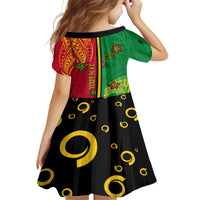 Personalised Vanuatu Happy Unity Day Kid Short Sleeve Dress Polynesian Plumeria LT05 - Polynesian Pride