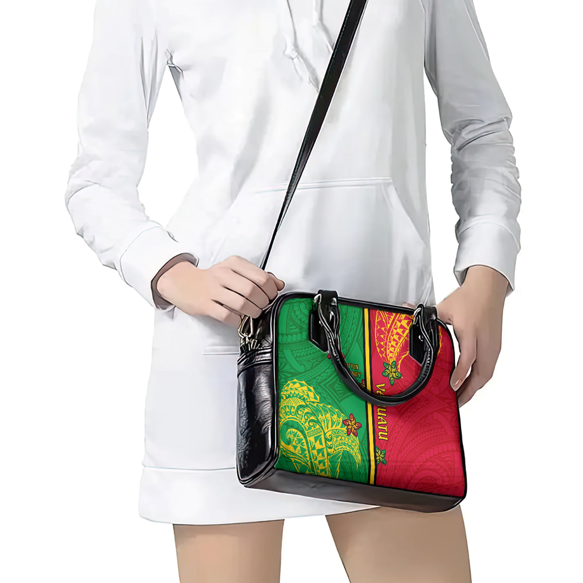 Vanuatu Happy Unity Day Shoulder Handbag Polynesian Plumeria LT05 - Polynesian Pride