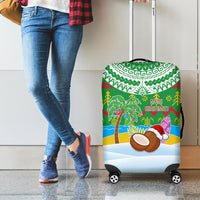 Cook Islands Christmas Luggage Cover Coconut Santa Beach Style LT05 - Polynesian Pride