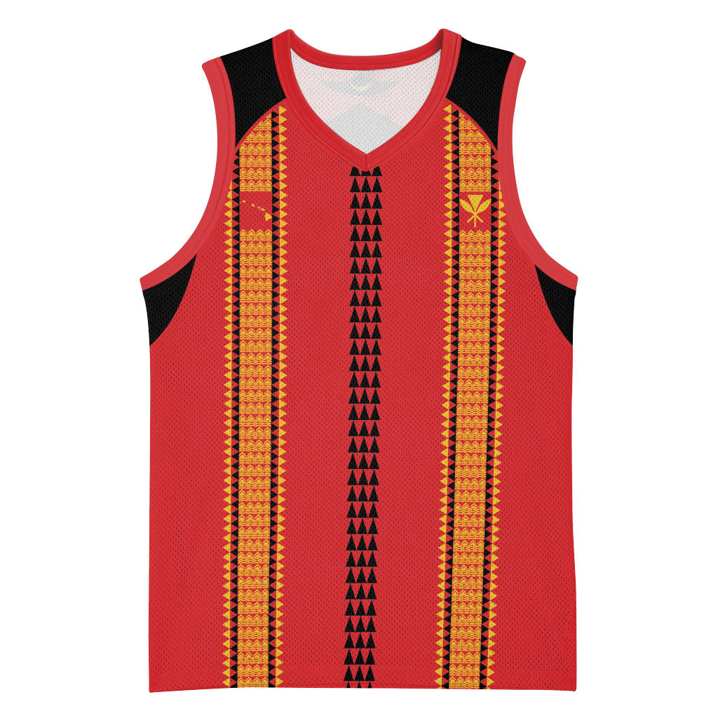 Hawaii Ahu Ula Inspired Basketball Jersey Red Version LT05 Unisex Red - Polynesian Pride