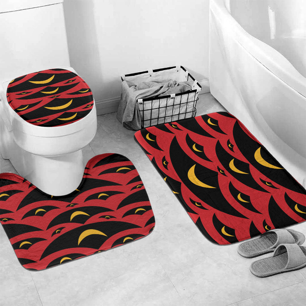 Hawaii Ahu Ula Inspired Bathroom Set Red Version LT05 Mat Set Only (3 pcs) One Size Red - Polynesian Pride