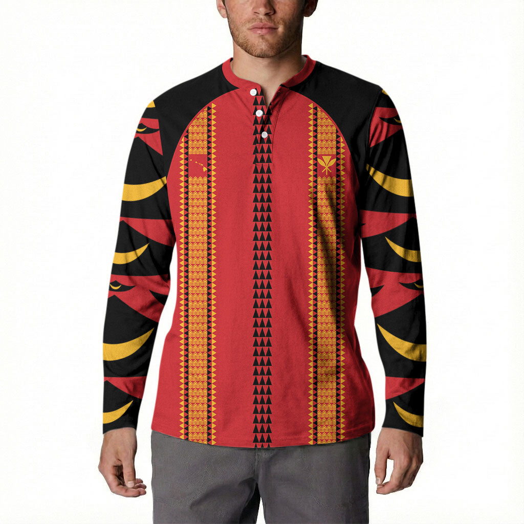 Hawaii Ahu Ula Inspired Button Sweatshirt Red Version LT05 - Polynesian Pride
