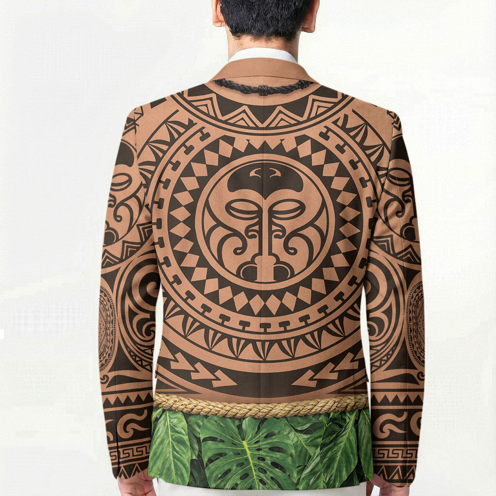 Hawaii Warrior Tattoo Inspired Blazer Tropical Leaf Skirt Costume LT05 - Polynesian Pride