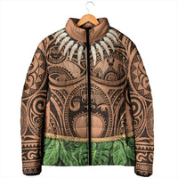 Hawaii Warrior Tattoo Inspired Padded Jacket Tropical Leaf Skirt Costume LT05 - Polynesian Pride