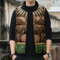 Hawaii Warrior Tattoo Inspired Sleeveless Puffer Jacket Tropical Leaf Skirt Costume LT05 - Polynesian Pride