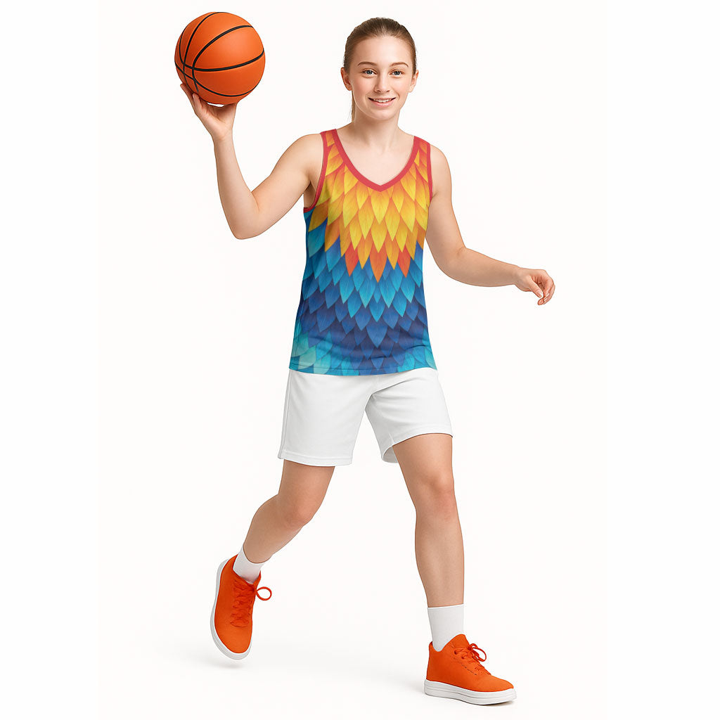 Polynesia Colorful Rooster Costume Basketball Jersey LT05 - Polynesian Pride