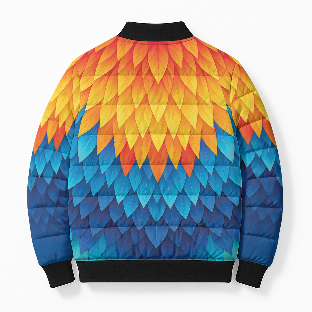 Polynesia Colorful Rooster Costume Bomber Puffer Jacket LT05 - Polynesian Pride