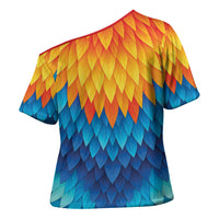 Polynesia Colorful Rooster Costume Cross Shoulder Shirt