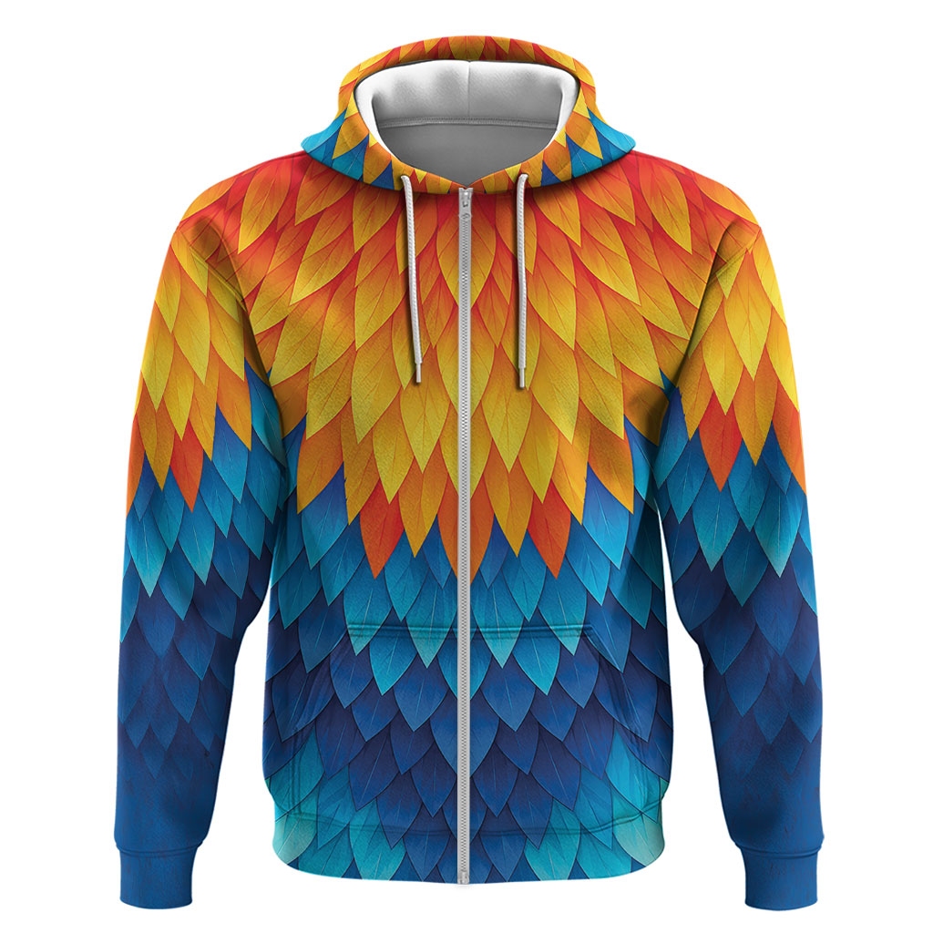 Polynesia Colorful Rooster Costume Hoodie LT05 Zip Hoodie Multicolor - Polynesian Pride