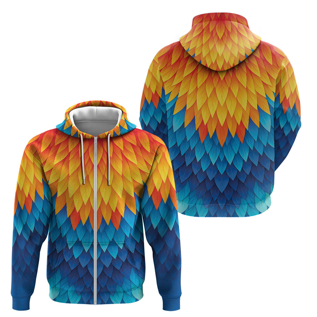 Polynesia Colorful Rooster Costume Zip Hoodie