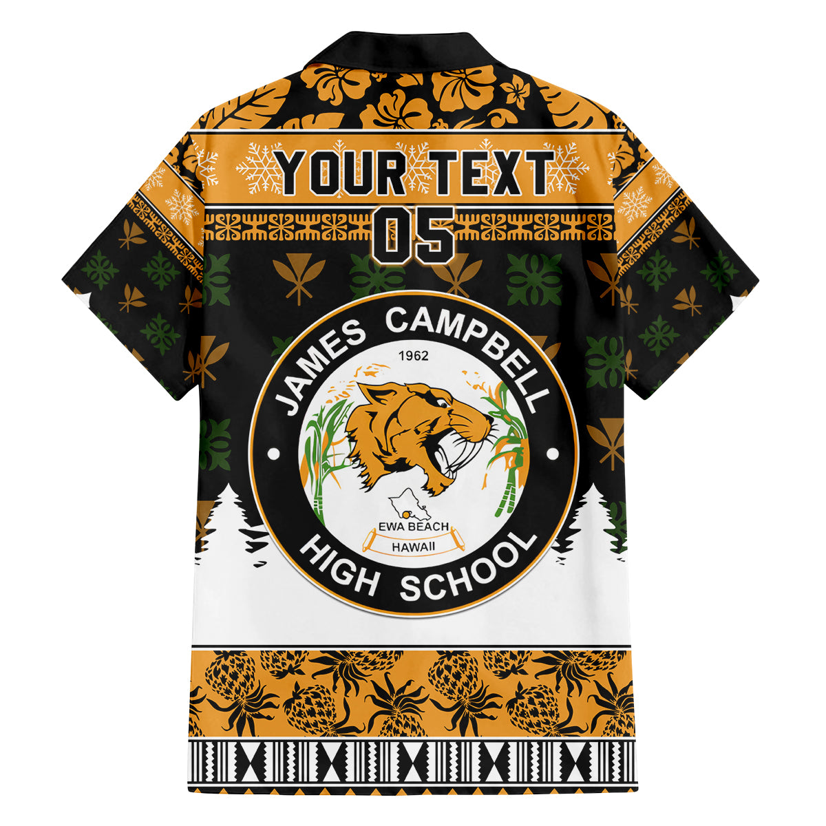 Custom Hawaii James Campbell High School Christmas Family Matching Long Sleeve Bodycon Dress and Hawaiian Shirt Tropical Santa Claus LT05 - Polynesian Pride