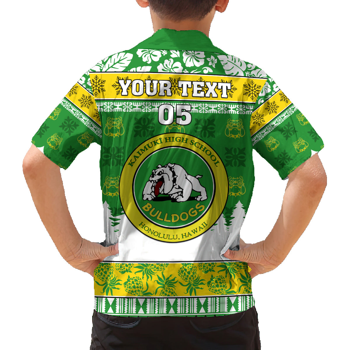 Custom Hawaii Kaimuki High School Christmas Family Matching Summer Maxi Dress and Hawaiian Shirt Tropical Santa Claus LT05 - Polynesian Pride
