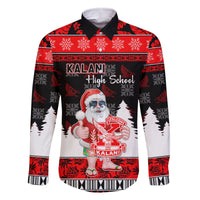 Custom Hawaii Kalani High School Christmas Family Matching Summer Maxi Dress and Hawaiian Shirt Tropical Santa Claus LT05 Dad's Shirt - Long Sleeve Red - Polynesian Pride