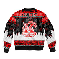 Custom Hawaii Kalani High School Christmas Sleeve Zip Bomber Jacket Tropical Santa Claus LT05 - Polynesian Pride