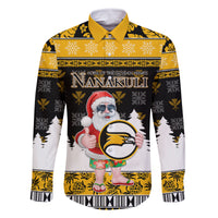Custom Hawaii Nanakuli High and Intermediate School Christmas Family Matching Summer Maxi Dress and Hawaiian Shirt Tropical Santa Claus LT05 Dad's Shirt - Long Sleeve Yellow - Polynesian Pride