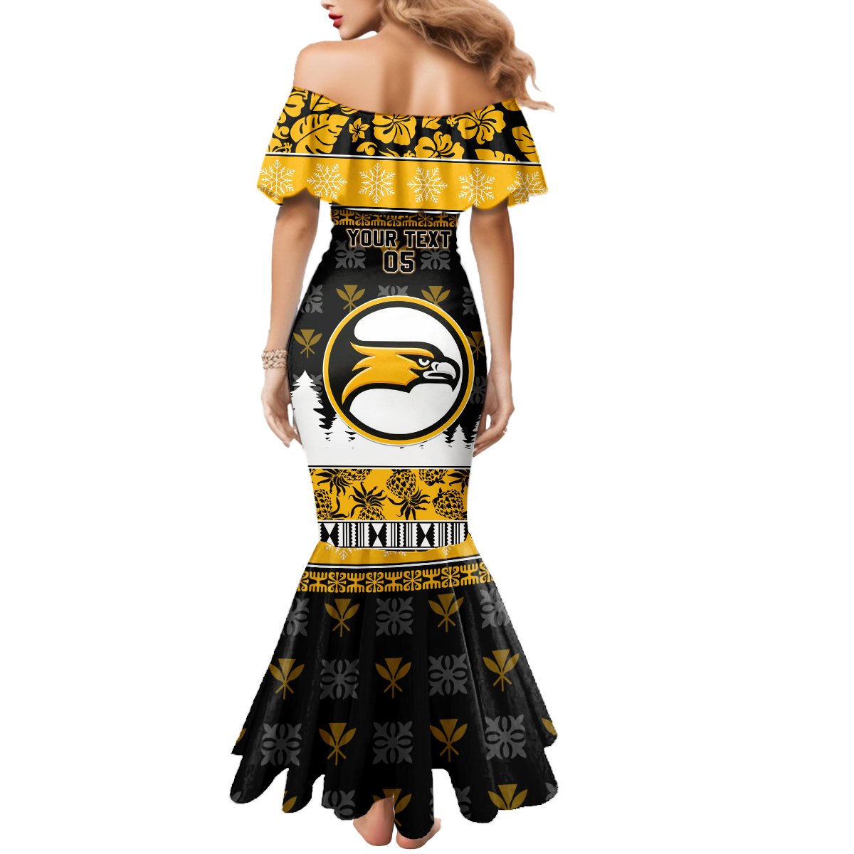 Custom Hawaii Nanakuli High and Intermediate School Christmas Mermaid Dress Tropical Santa Claus LT05 - Polynesian Pride