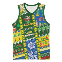 Solomon Islands Christmas Basketball Jersey Festive Beach Vibes LT05 Unisex Green - Polynesian Pride