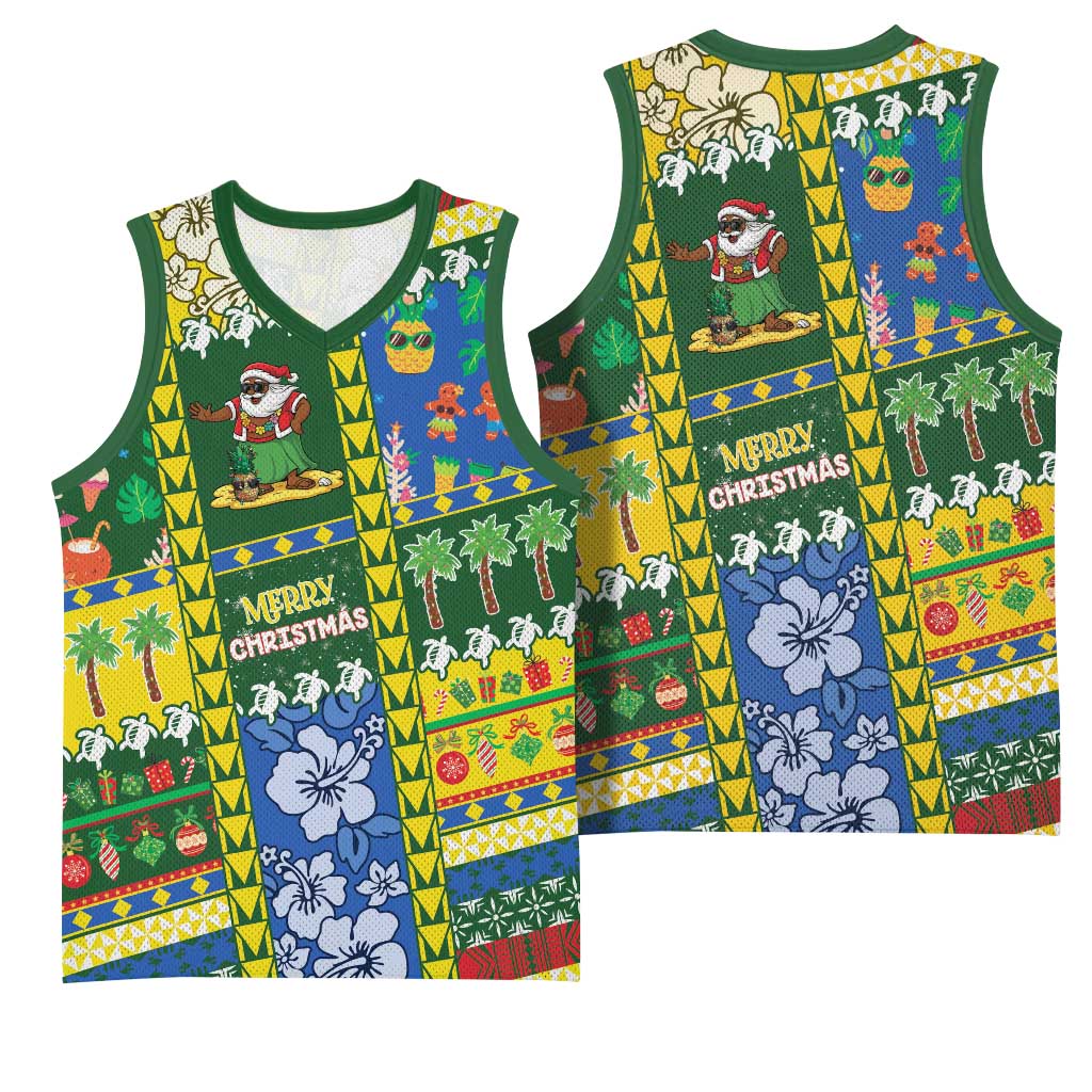 Solomon Islands Christmas Basketball Jersey Festive Beach Vibes LT05 - Polynesian Pride