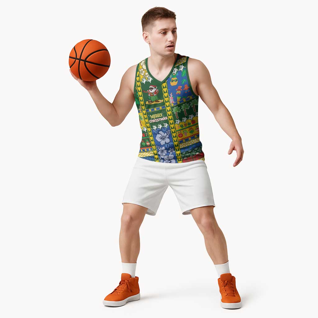 Solomon Islands Christmas Basketball Jersey Festive Beach Vibes LT05 - Polynesian Pride