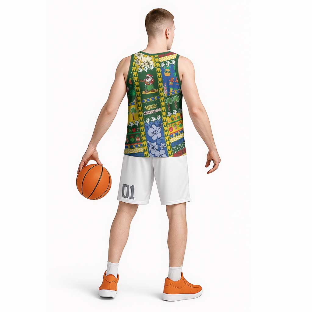 Solomon Islands Christmas Basketball Jersey Festive Beach Vibes LT05 - Polynesian Pride