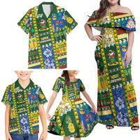 Solomon Islands Christmas Family Matching Off Shoulder Maxi Dress and Hawaiian Shirt Festive Beach Vibes LT05 - Polynesian Pride