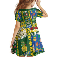 Solomon Islands Christmas Family Matching Off Shoulder Short Dress and Hawaiian Shirt Festive Beach Vibes LT05 - Polynesian Pride
