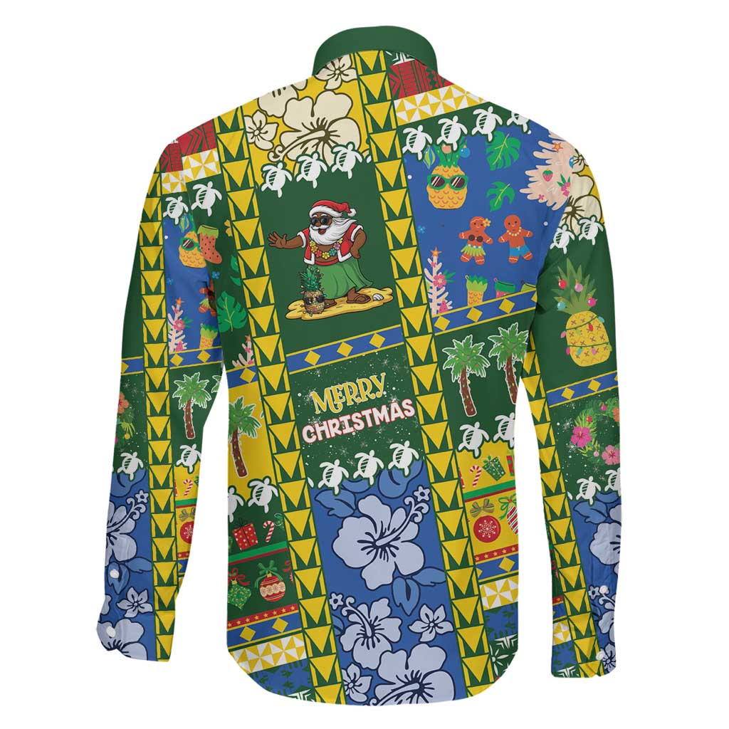 Solomon Islands Christmas Family Matching Puletasi and Hawaiian Shirt Festive Beach Vibes LT05 - Polynesian Pride