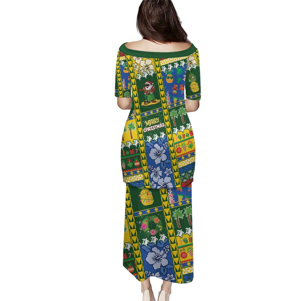 Solomon Islands Christmas Family Matching Puletasi and Hawaiian Shirt Festive Beach Vibes LT05 - Polynesian Pride