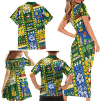 Solomon Islands Christmas Family Matching Short Sleeve Bodycon Dress and Hawaiian Shirt Festive Beach Vibes LT05 - Polynesian Pride