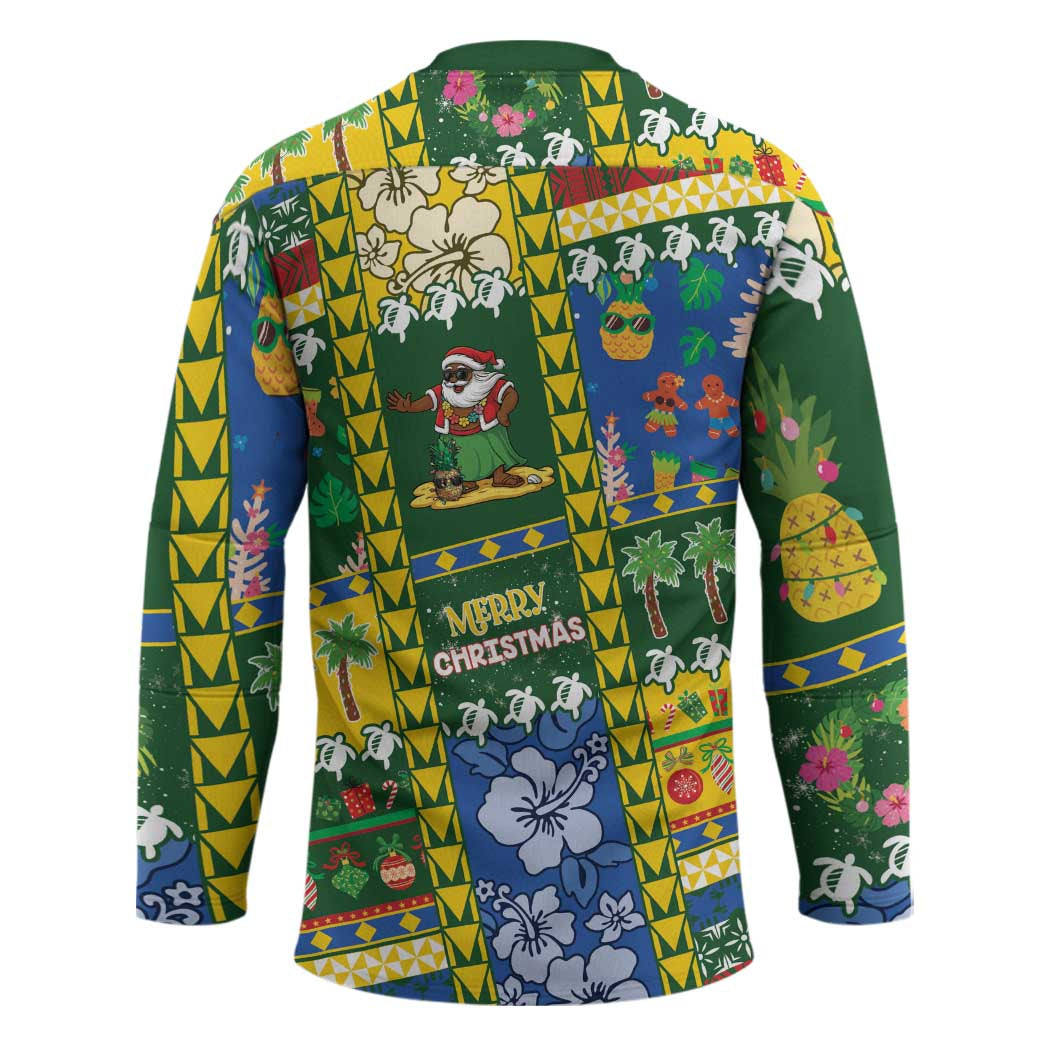 Solomon Islands Christmas Hockey Jersey Festive Beach Vibes - Polynesian Pride