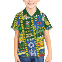 Solomon Islands Christmas Kid Hawaiian Shirt Festive Beach Vibes - Polynesian Pride