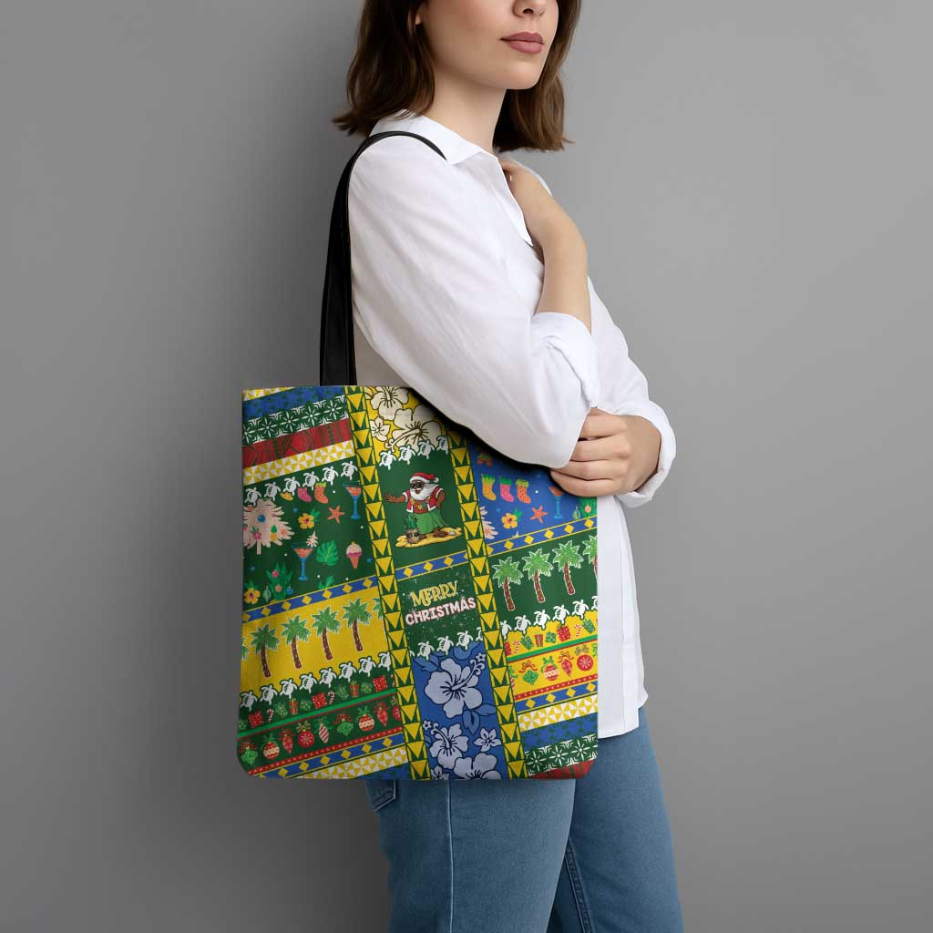 Solomon Islands Christmas Tote Bag Festive Beach Vibes - Polynesian Pride