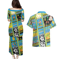 Tuvalu Christmas Couples Matching Puletasi and Hawaiian Shirt Festive Beach Vibes LT05 - Polynesian Pride