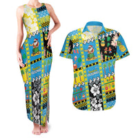 Tuvalu Christmas Couples Matching Tank Maxi Dress and Hawaiian Shirt Festive Beach Vibes - Polynesian Pride