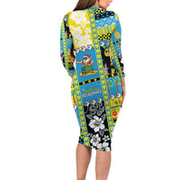 Tuvalu Christmas Family Matching Long Sleeve Bodycon Dress and Hawaiian Shirt Festive Beach Vibes LT05 - Polynesian Pride