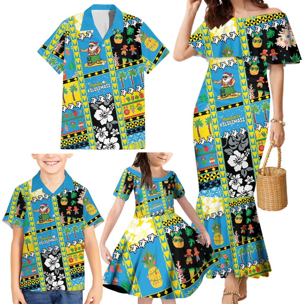 Tuvalu Christmas Family Matching Mermaid Dress and Hawaiian Shirt Festive Beach Vibes LT05 - Polynesian Pride