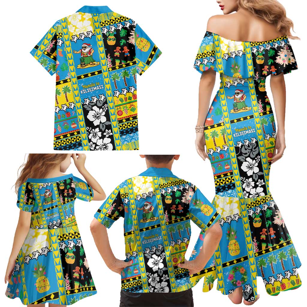 Tuvalu Christmas Family Matching Mermaid Dress and Hawaiian Shirt Festive Beach Vibes LT05 - Polynesian Pride